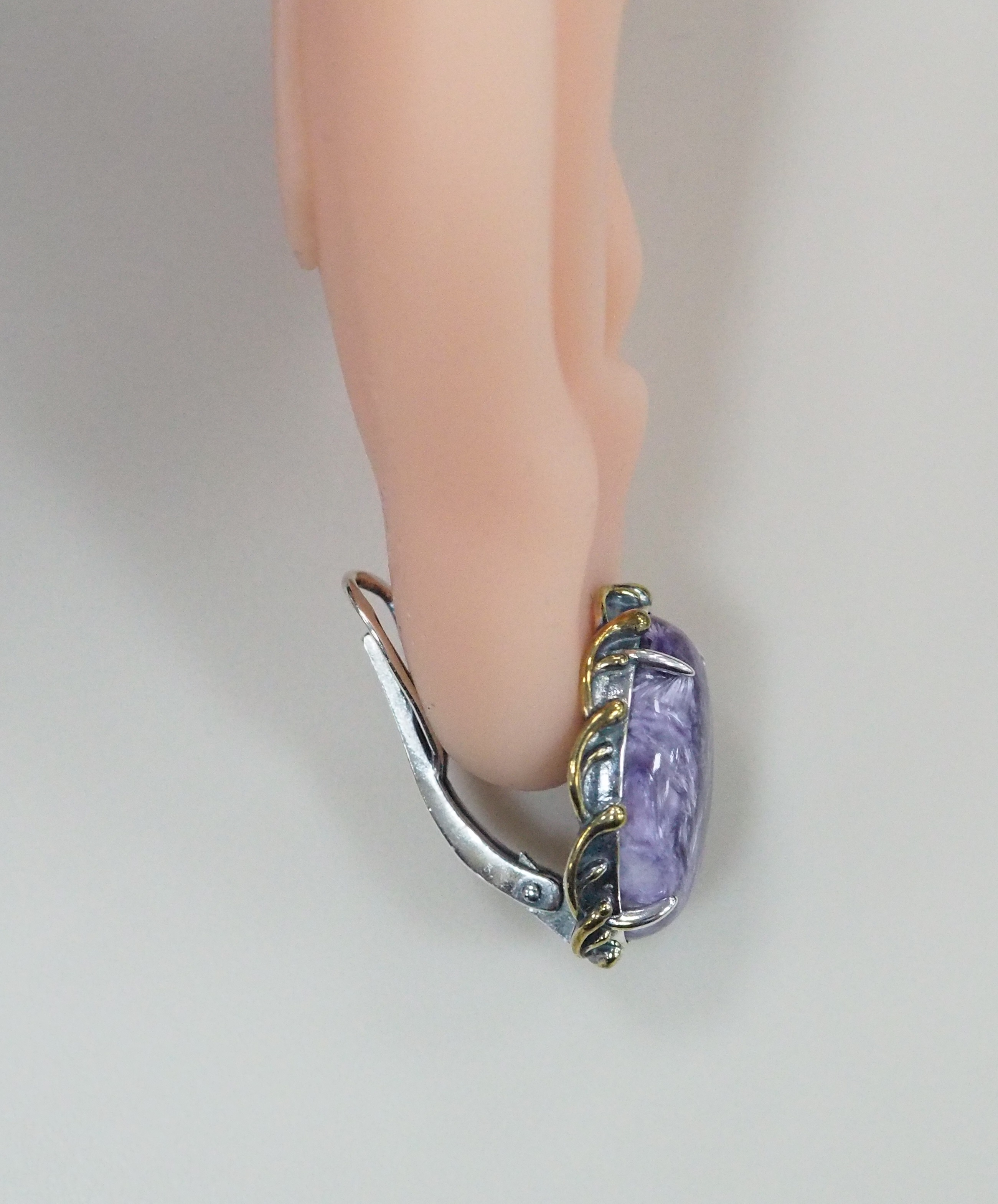 Серебряные серьги с чароитами